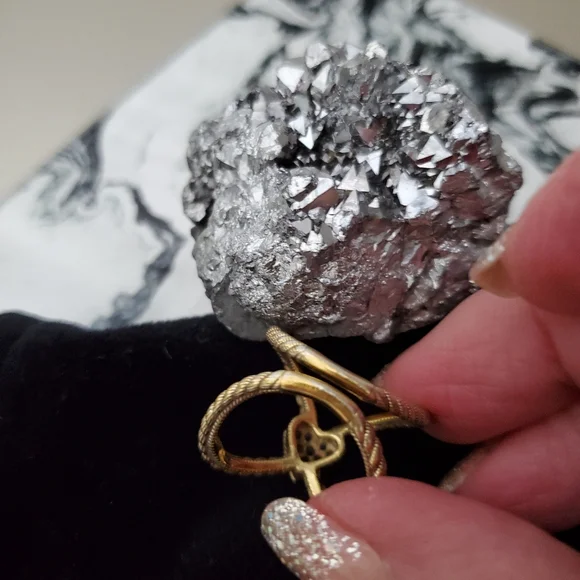 JUDITH RIPKA 925 STERLING GOLD RING - Picture 3 of 4